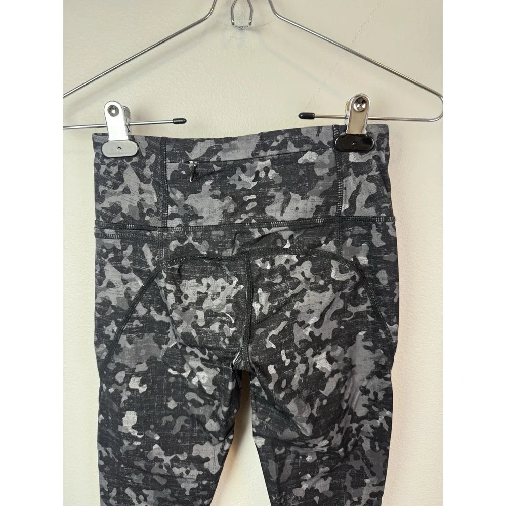 SWEATY BETTY The Power LEGGING 7/8 Length Black Gray Camo Women's Sz‎ XXS